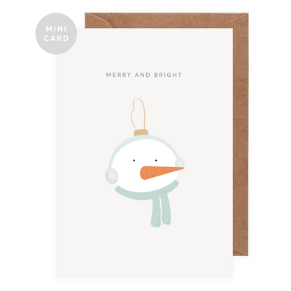 Snowman Mini Christmas Greeting Card