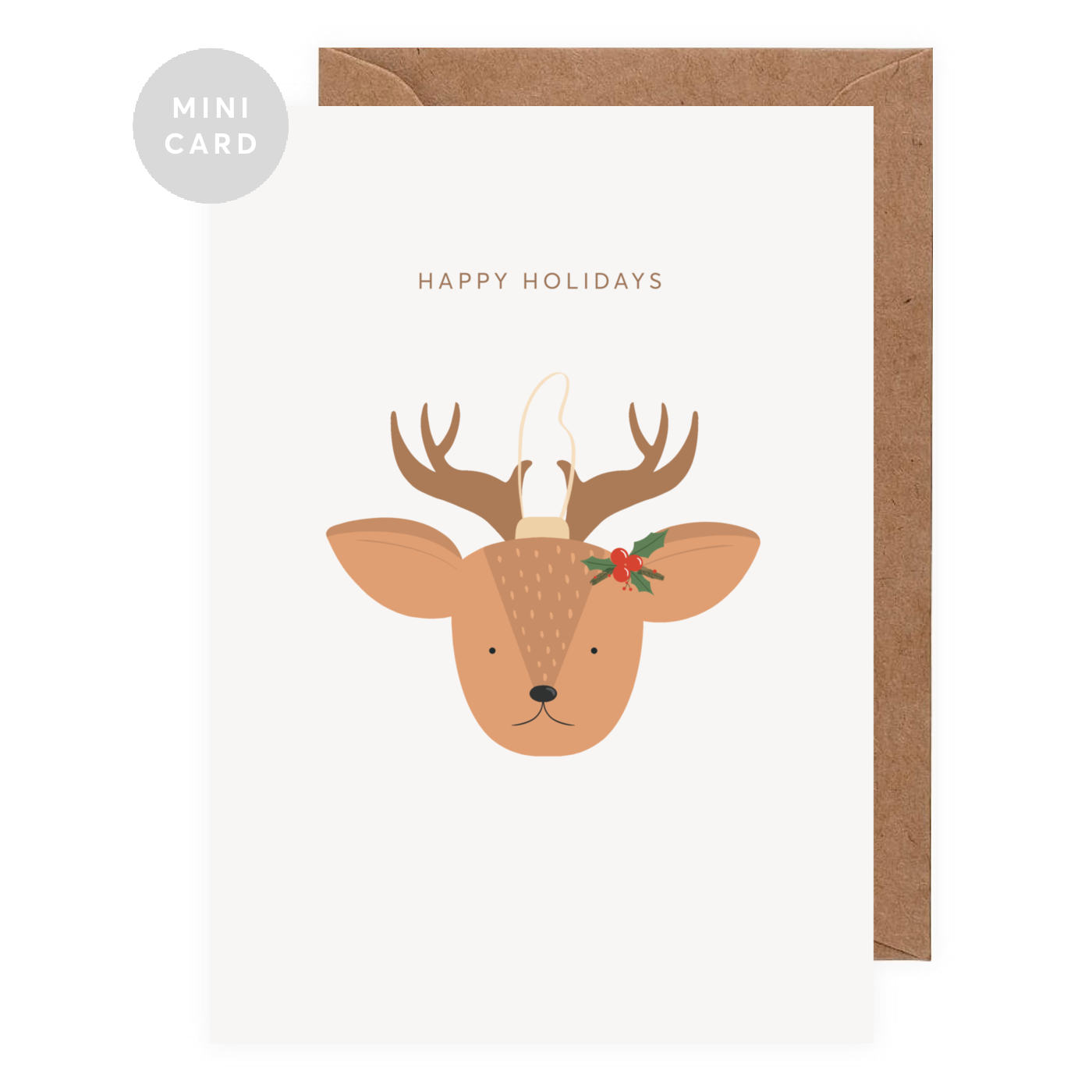 Reindeer Mini Christmas Greeting Card