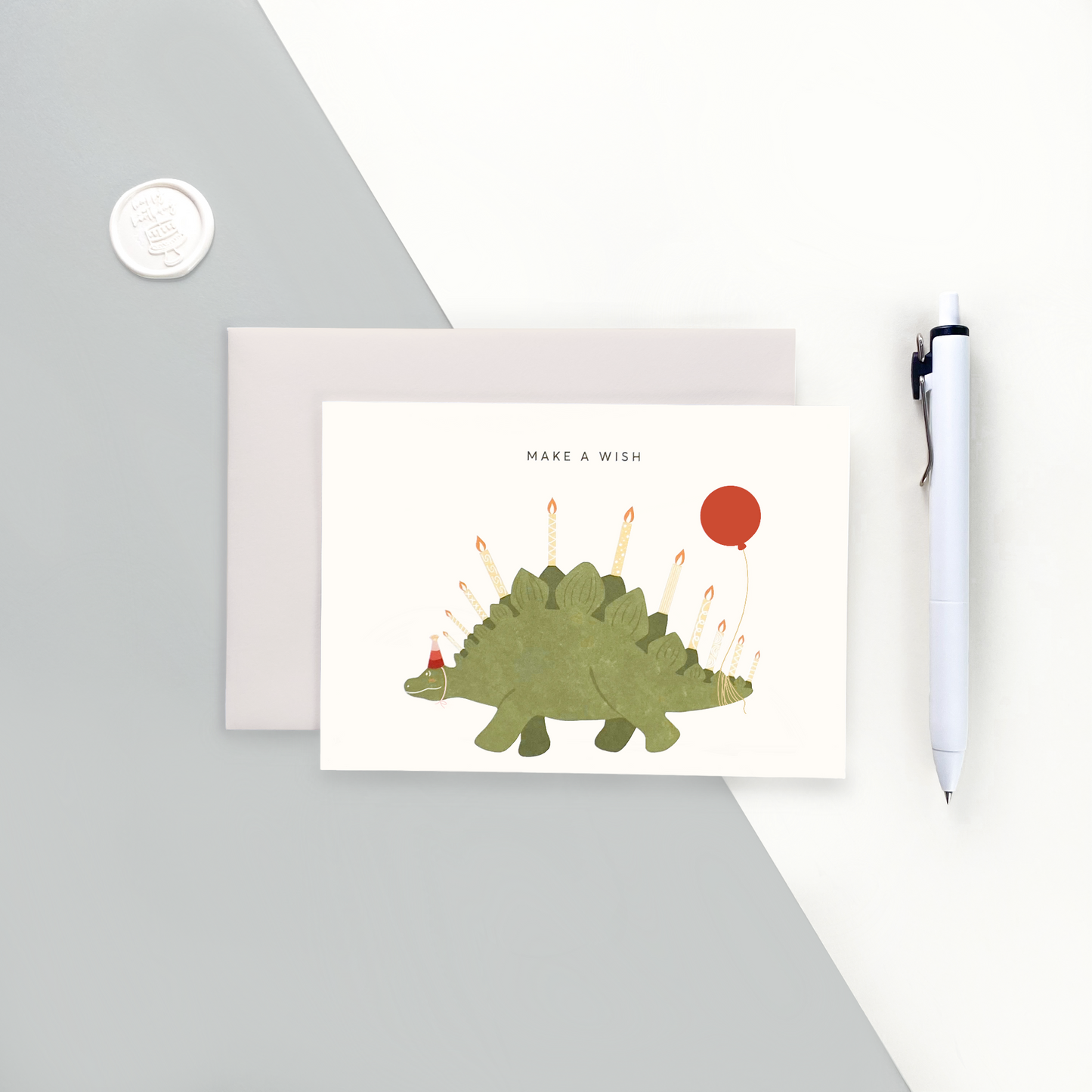 Birthday Greeting Cards - Dino Make A Wish (Photo)