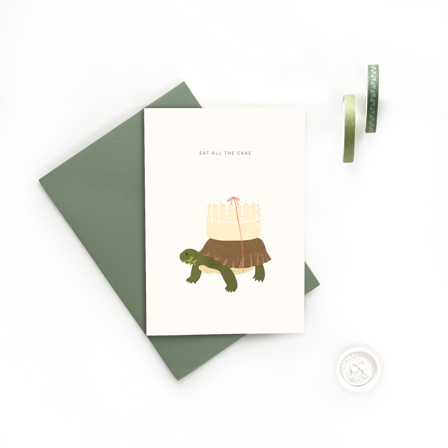 Eat All The Cake Tortoise Birthday Greeting Card