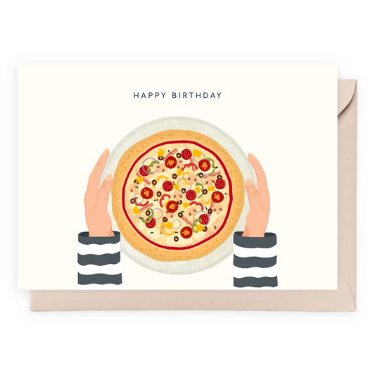 Pizza Happy Birthday Greeting Card