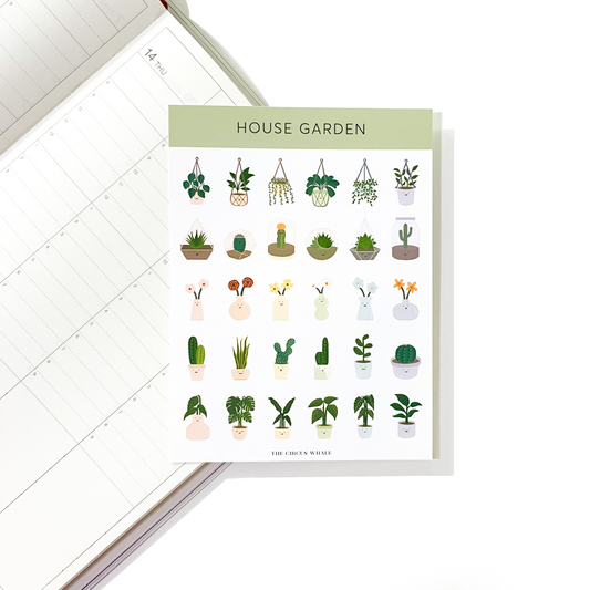 Potted Plants House Garden Sticker Sheet