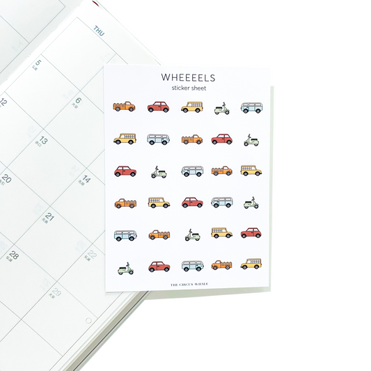 Wheels Sticker Sheet