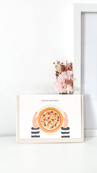 Pizza Happy Birthday Greeting Card